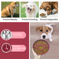 Thumbnail for Dark Red Silicone Planet Slow Feeder Dog Bowl - 2-in-1 Anti-Choke Lick Mat for Healthy Eating & Fun