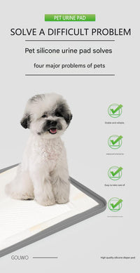 Thumbnail for Black Reusable Silicone Pet Pee Pad Holder - Non-Slip Training Tray with Spill-Proof Edges for Dogs & Puppies(81cm x 54cm)