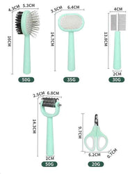 Thumbnail for Green And Blue Complete 5-in-1 Pet Grooming Care Kit - Professional Deshedding Brushes, Combs & Nail Clippers Set for Dogs & Cats