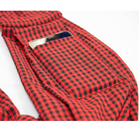 Thumbnail for Black and Red Checkered Comfortable Pet Sling Carrier for Small Dogs & Cats - Breathable Cotton Checkered Bag, Hands-Free, Safety Features