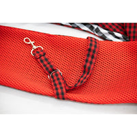 Thumbnail for Black and Red Checkered Comfortable Pet Sling Carrier for Small Dogs & Cats - Breathable Cotton Checkered Bag, Hands-Free, Safety Features