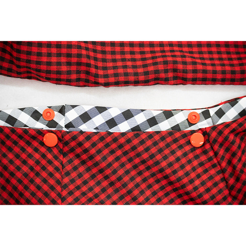 Black and Red Checkered Comfortable Pet Sling Carrier for Small Dogs & Cats - Breathable Cotton Checkered Bag, Hands-Free, Safety Features