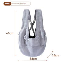 Thumbnail for Grey Soft Quilted Pet Carrier Backpack - Front Pack for Small Dogs & Cats (Up to 6kg) | Secure X-Straps, Breathable Design