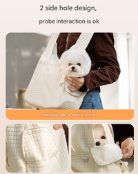 Thumbnail for Grey Soft Quilted Pet Carrier Backpack - Front Pack for Small Dogs & Cats (Up to 6kg) | Secure X-Straps, Breathable Design