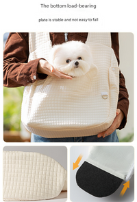 Thumbnail for Grey Soft Quilted Pet Carrier Backpack - Front Pack for Small Dogs & Cats (Up to 6kg) | Secure X-Straps, Breathable Design