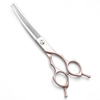 Thumbnail for Rose Gold and Silver Professional 6.5 Inch Pet Grooming Thinning Shears - 45-Tooth Stainless Steel Texturizing Scissors for Dogs & Cats