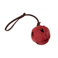 Thumbnail for Red Durable Leather Dog Training Ball with Loop Handle - Interactive Bite & Tug Toy for Playful Pups