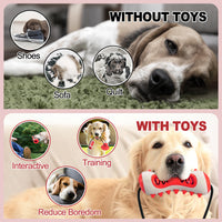 Thumbnail for Red Interactive Dog Suction Cup Tug Toy - Durable TPR Chew & Treat Dispenser for Teeth Cleaning & Solo Play