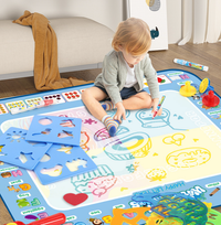 Thumbnail for African animals Giant Aqua Magic Doodle Mat 100x80cm - Mess-Free Reusable Water Drawing Pad for Creative Kids
