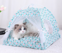 Thumbnail for L 50*50CM 15 Catties Within The Pet Blue Cat Cooling Summer Pet Tent - Portable Foldable Breathable Outdoor Cat House Shelter
