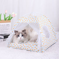 Thumbnail for M 40*40CM 10 Catties Within The Pet Yellow Pullet Cooling Summer Pet Tent - Portable Foldable Breathable Outdoor Cat House Shelter