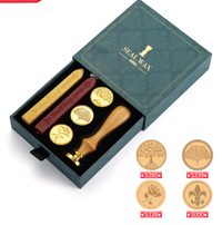 Thumbnail for Green Box 2-Piece Retro Sealing Wax Stamp Set - 11.3 x 11.3 x 3.6 cm DIY Gift Box Kit for Handmade Crafts