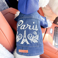 Thumbnail for S-Approximately 5kg Paris Denim Vest Jacket for Dogs and Cats - Spring, Summer, and Autumn Wear