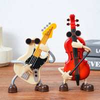 Thumbnail for Dancing Musical Instrument Figurines - Wind-Up Guitar & Cello Toys with Moving Parts(Violin)