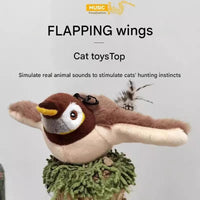 Thumbnail for Interactive Flapping Wing Bird Toy for Cats & Dogs,Motion Activated with Sound(Fat Golden Bird)