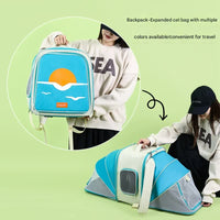 Thumbnail for Expandable Pet Carrier Backpack for Cats & Small Dogs - Breathable Mesh, Multiple Entrances(yellow)