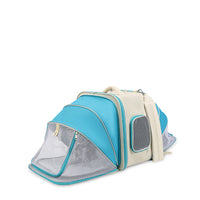 Thumbnail for Expandable Pet Carrier Backpack for Cats & Small Dogs - Breathable Mesh, Multiple Entrances(Blue)
