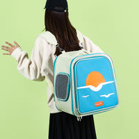 Thumbnail for Expandable Pet Carrier Backpack for Cats & Small Dogs - Breathable Mesh, Multiple Entrances(Purple)