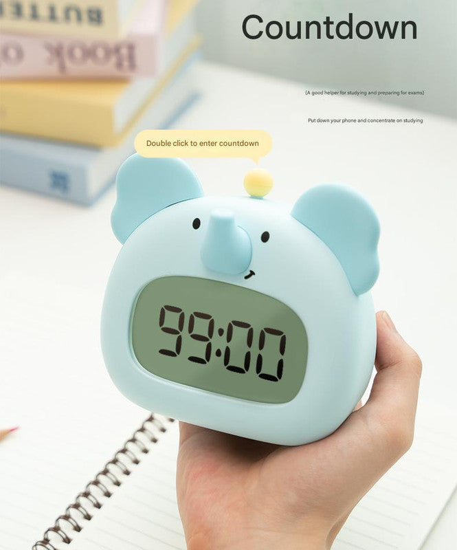Cute Animal Digital Alarm Clock with Night Light, Temperature & Countdown Timer(Brown Capybara)