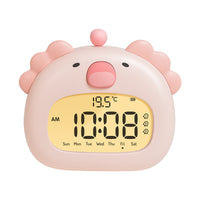 Thumbnail for Cute Animal Digital Alarm Clock with Night Light, Temperature & Countdown Timer(Pink salamander)