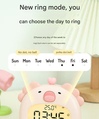 Thumbnail for Cute Animal Digital Alarm Clock with Night Light, Temperature & Countdown Timer(Black and white panda)