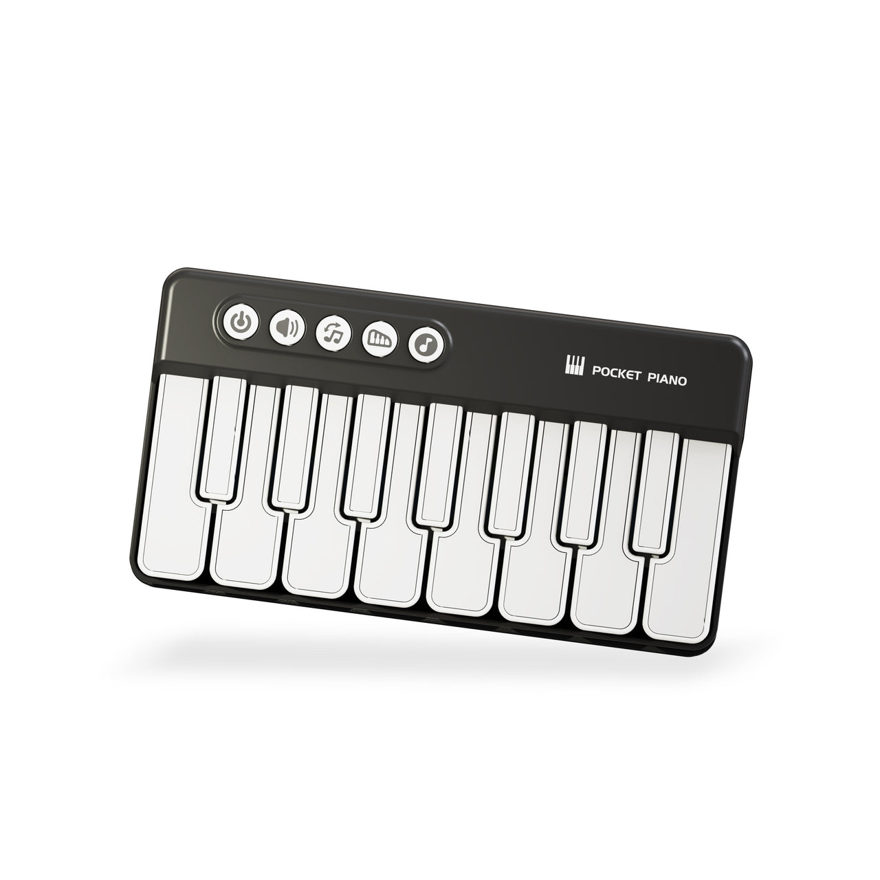 Mini Pocket Piano Electronic Keyboard - 17 Keys, Multiple Modes, LED Lights, Portable Musical Toy(black)