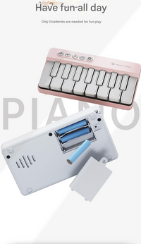Thumbnail for Mini Pocket Piano Electronic Keyboard - 18 Keys, Multiple Modes, LED Lights, Portable Musical Toy(white)