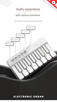Thumbnail for Mini Pocket Piano Electronic Keyboard - 20 Keys, Multiple Modes, LED Lights, Portable Musical Toy(blue)