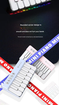 Thumbnail for Mini Pocket Piano Electronic Keyboard - 20 Keys, Multiple Modes, LED Lights, Portable Musical Toy(blue)