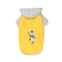 Thumbnail for Autumn/Winter Dog Clothes - Yellow Hoodie with Striped Hood & Baseball Bear (Size - S)
