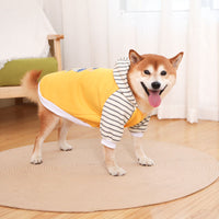 Thumbnail for Autumn/Winter Dog Clothes - Yellow Hoodie with Striped Hood & Baseball Bear (Size - 2XL)