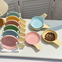 Thumbnail for Yellow Adorable Ice Cream Cone Ceramic Slow Feeder Pet Bowl - Fun Anti-Gulp Design for Cats & Dogs