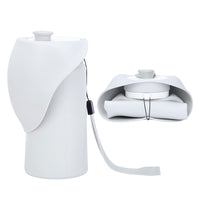 Thumbnail for Grey Portable Pet Dog Water Bottle 550ml - Foldable Food-Grade Silicone Travel Drinker with Leak-Proof Dispenser