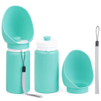 Thumbnail for Green Portable Pet Dog Water Bottle 550ml - Foldable Food-Grade Silicone Travel Drinker with Leak-Proof Dispenser