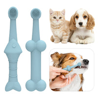 Thumbnail for 6 x Silicone Pet Toothbrush (3 Fish shape and 3 Bone shape) Blue Gentle Food-Grade Silicone Pet Toothbrush - Promotes Healthy Teeth & Gums for Dogs & Cats