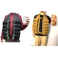 Thumbnail for Black Ultimate 12-Can Beverage Carrier Vest - Hands-Free Outdoor Party Backpack