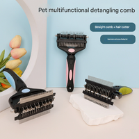 Thumbnail for Green and Black Professional 3-in-1 Pet Grooming Tool - Dematting Rake, Deshedding Comb & Finishing Brush for Dogs & Cats