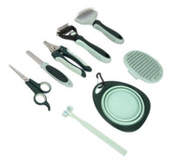 Thumbnail for Grey and Green Complete 8-Piece Pet Grooming Kit - Essential Dog & Cat Care Tools with Brushes, Nail Clippers, Scissors & Portable Case