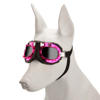 Thumbnail for Pink Frame Black Film Retro Pet Goggles - UV Protection Sunglasses for Small Medium Dogs & Cats, Windproof Shatterproof Eye Protection