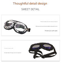 Thumbnail for Pink Frame Black Film Retro Pet Goggles - UV Protection Sunglasses for Small Medium Dogs & Cats, Windproof Shatterproof Eye Protection