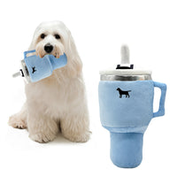 Thumbnail for Blue Plush Travel Mug Squeaky Dog Toy - Soft Polyester Chew Toy for Boredom Relief & Interactive Fun - 31cm