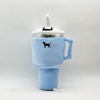 Thumbnail for Blue Plush Travel Mug Squeaky Dog Toy - Soft Polyester Chew Toy for Boredom Relief & Interactive Fun - 31cm