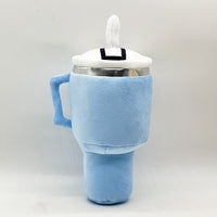 Thumbnail for Pink Plush Travel Mug Squeaky Dog Toy - Soft Polyester Chew Toy for Boredom Relief & Interactive Fun - 31cm