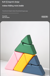 Thumbnail for Yellow Transforming Silicone Pencil Case - Stand-Up Pen Holder & Stationery Organizer