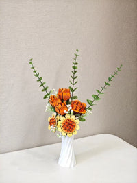 Thumbnail for Orange DIY 3D Wooden Flower Bouquet Puzzle Set with Vase - Craft Kit for Kids and Adults