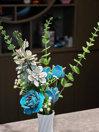 Thumbnail for Blue DIY 3D Wooden Flower Bouquet Puzzle Set with Vase - Craft Kit for Kids and Adults