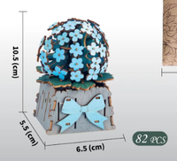 Thumbnail for DIY 3D Wooden Pompon Flower Puzzle - 82-Piece Kids' Craft Toy