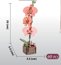 Thumbnail for DIY 3D Wooden Butterfly Orchid Puzzle - 60-Piece Kids' Craft Toy