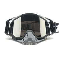 Thumbnail for Grey Frame With Mercury Flakes Motocross Goggles - Durable Off-Road Motorcycle Riding Eye Protection with Lens