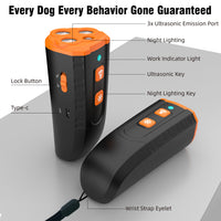 Thumbnail for Portable 3-Core Ultrasonic Dog Repeller - High-Power Bark Control with Flash